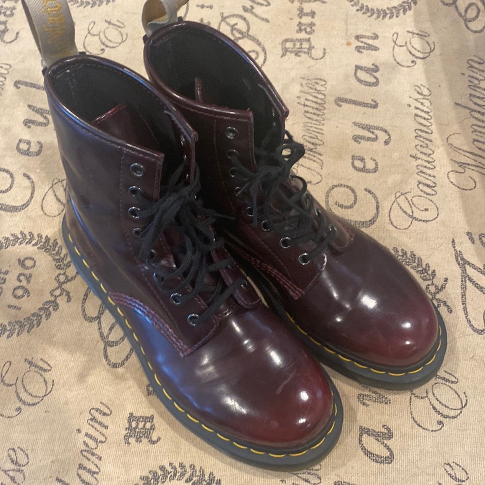 Cherry red doc marten boots